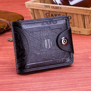 Leather 100 Dollar Pattern Designer Men's Wallet