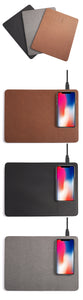 Mobile Phone Qi Wireless Charger Charging Mouse Pad Mat PU Leather for iPhone X/8 Plus Samsung S8 Plus /Note