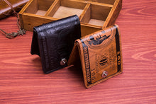 Load image into Gallery viewer, Leather 100 Dollar Pattern Designer Men&#39;s Wallet